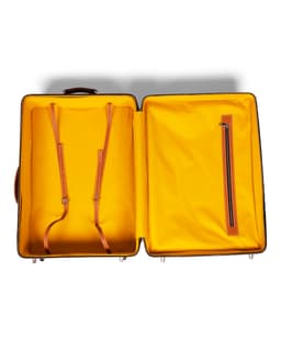 Custom Black Goyardine Trolly Suitcase - Front Open