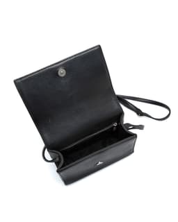 Large Chrome Hearts Cross Black Leather Crossbody Bag - image 5 - bird's eye showing bag interior