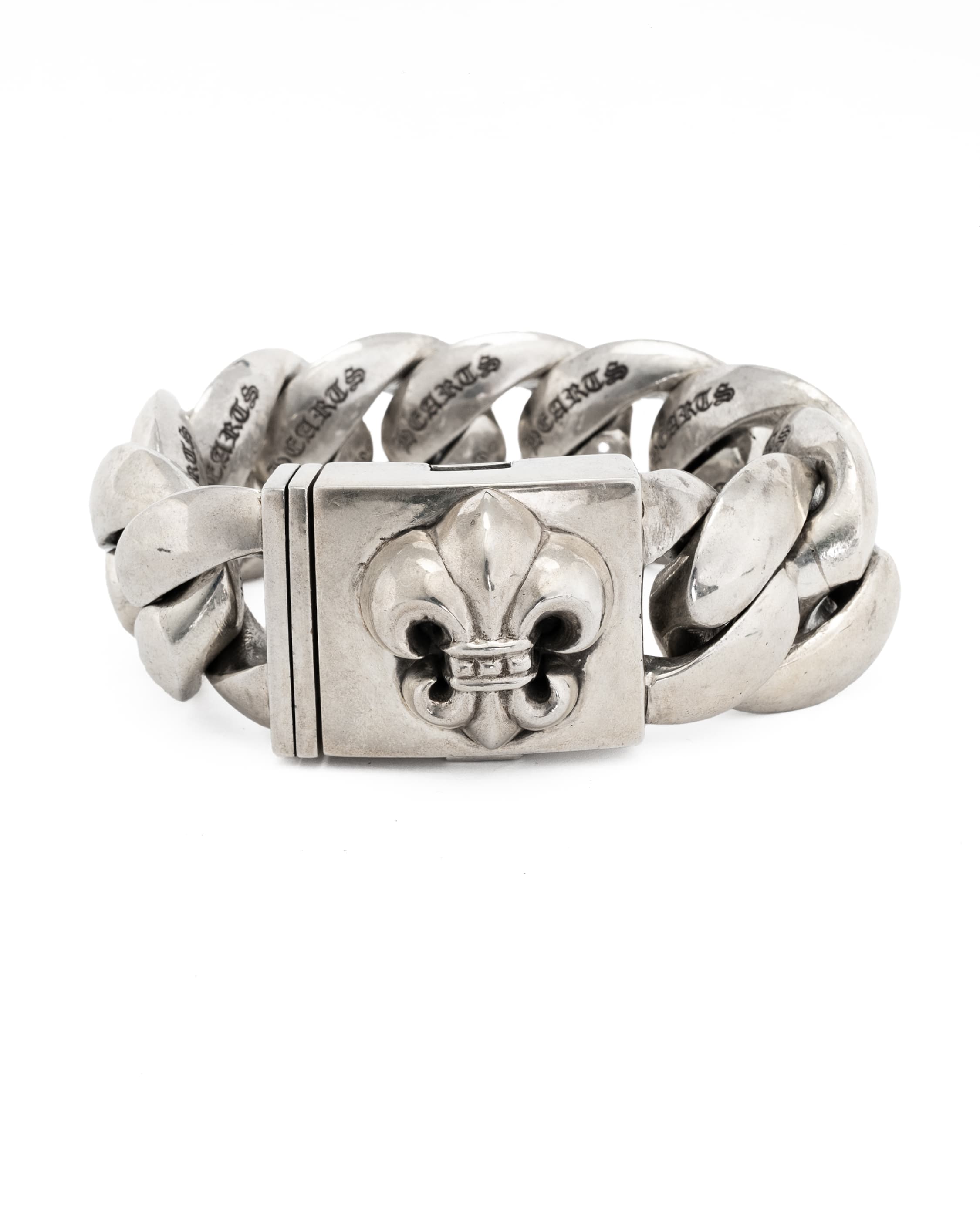 Boy Scout Fleur 9 Link XL Silver ID Bracelet - image 1