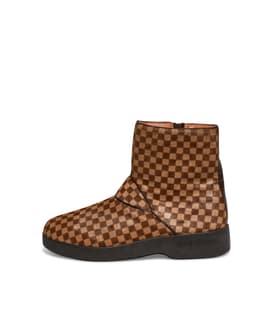Damier Pony Hair Boots - Left Outer