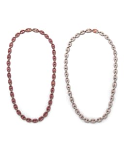 Diamond & Sapphire Gucci Link Gold Necklace Set - image 1 - bird's-eye view of jewellery