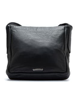 Large Cross Mail Black Leather Bag - image 3 - exterior back of bag