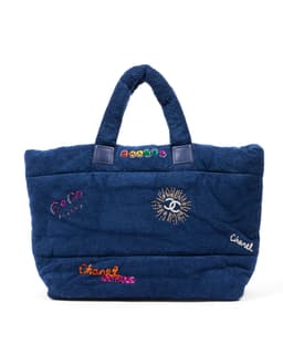 Navy Terry Tote Bag - Back