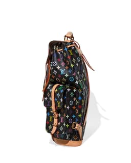 Black Multicolore Monogram Christopher MM Backpack - Right Angle