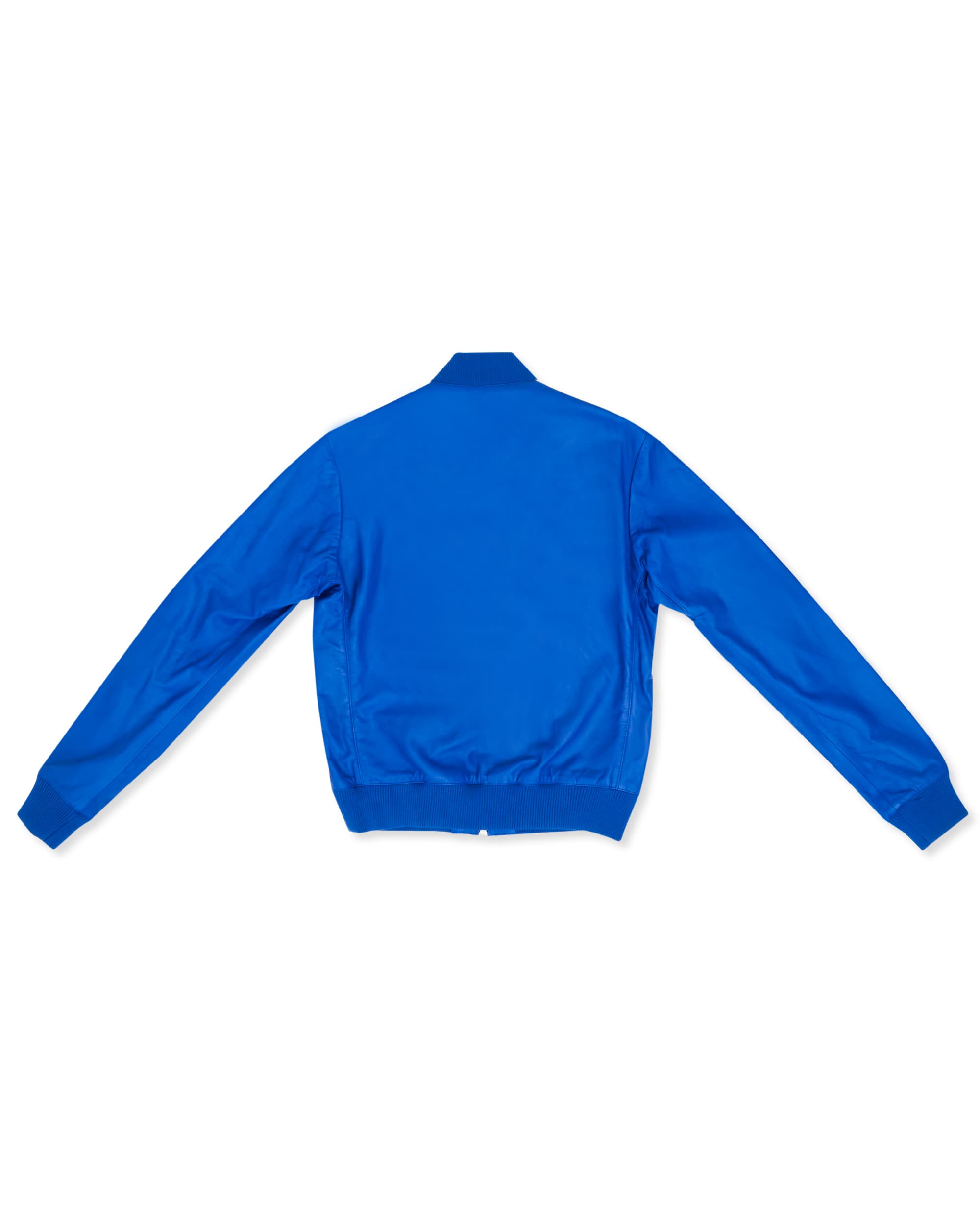 Blue Leather Track Jacket - Back