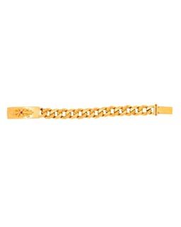 22k Yellow Gold and Ruby Floral Cross ID Bracelet - image 4