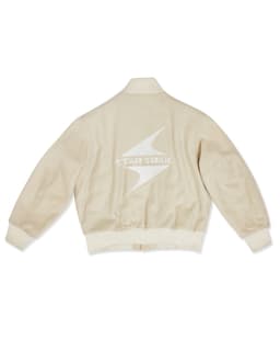 Beige Star Trak Varsity Jacket - Back