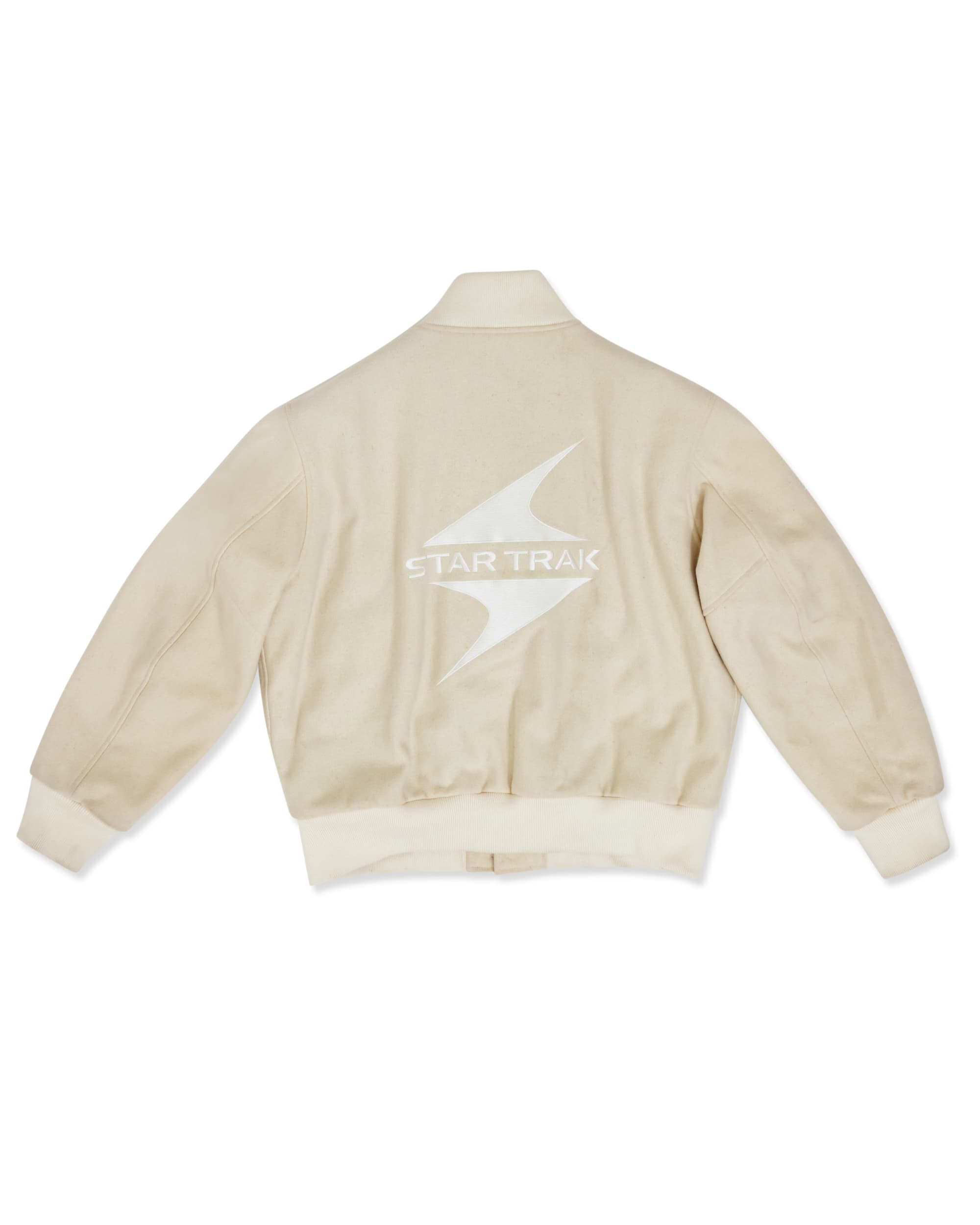 Beige Star Trak Varsity Jacket - Back