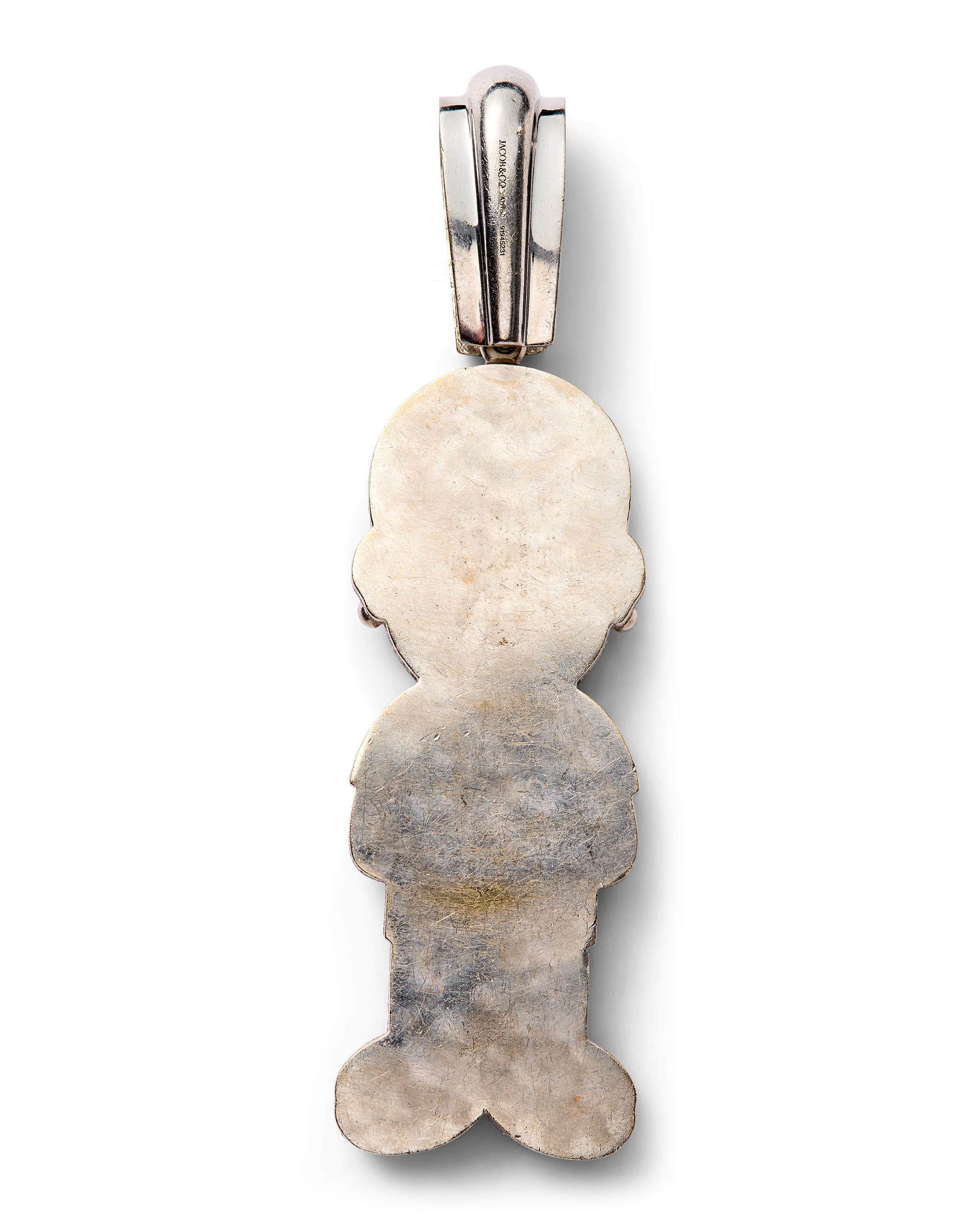 J Balvin Diamond Multi-Color Gemstone Pendant - back of pendant