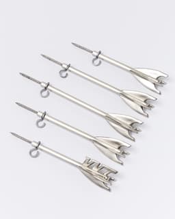 Five Brass Arrow Wall Hooks - image 3 - bird's eye showing the artwork