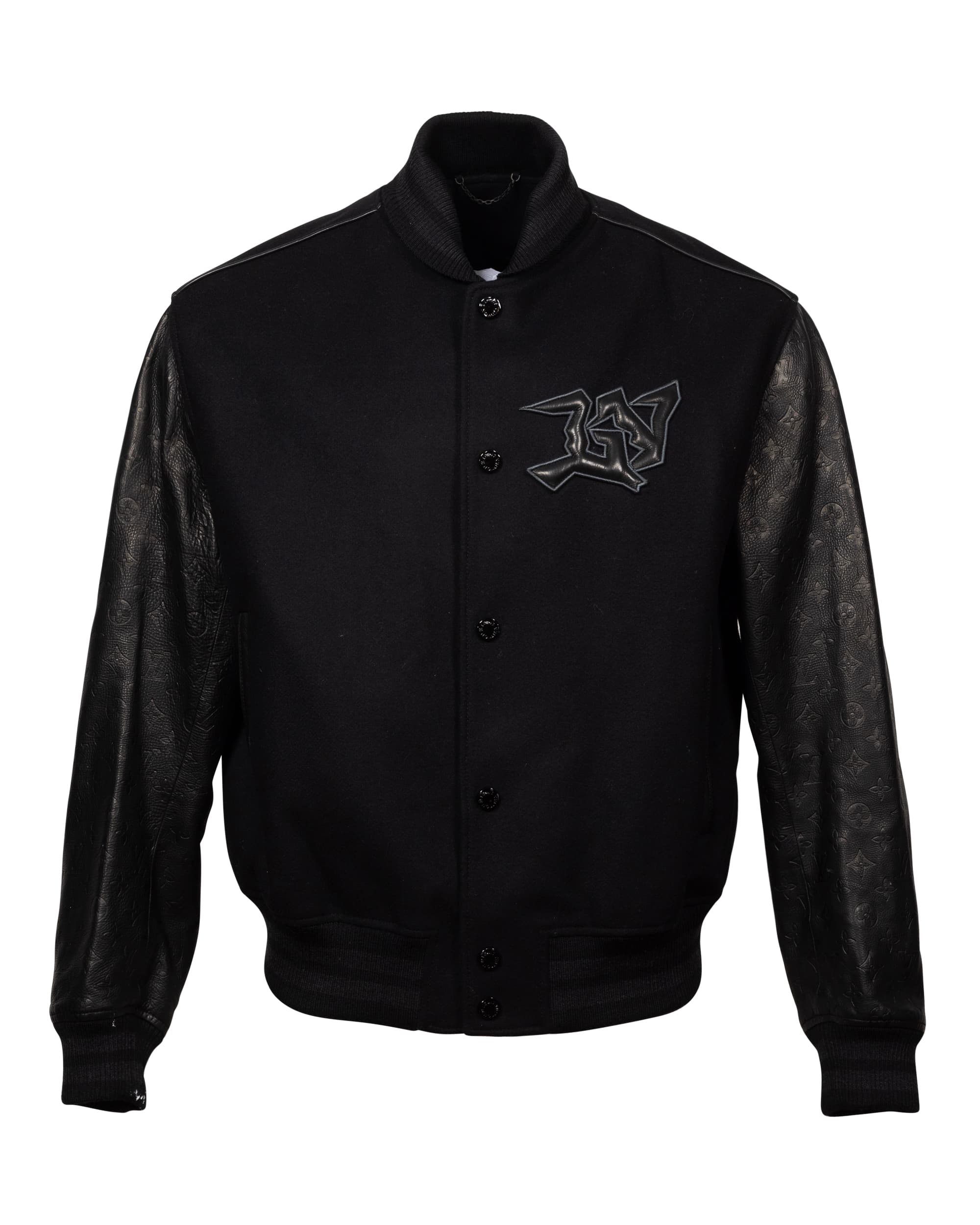 Black Varsity Jacket - image 1 - front of garment