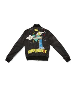 Custom Embroidered Black Leather Jacket - Back