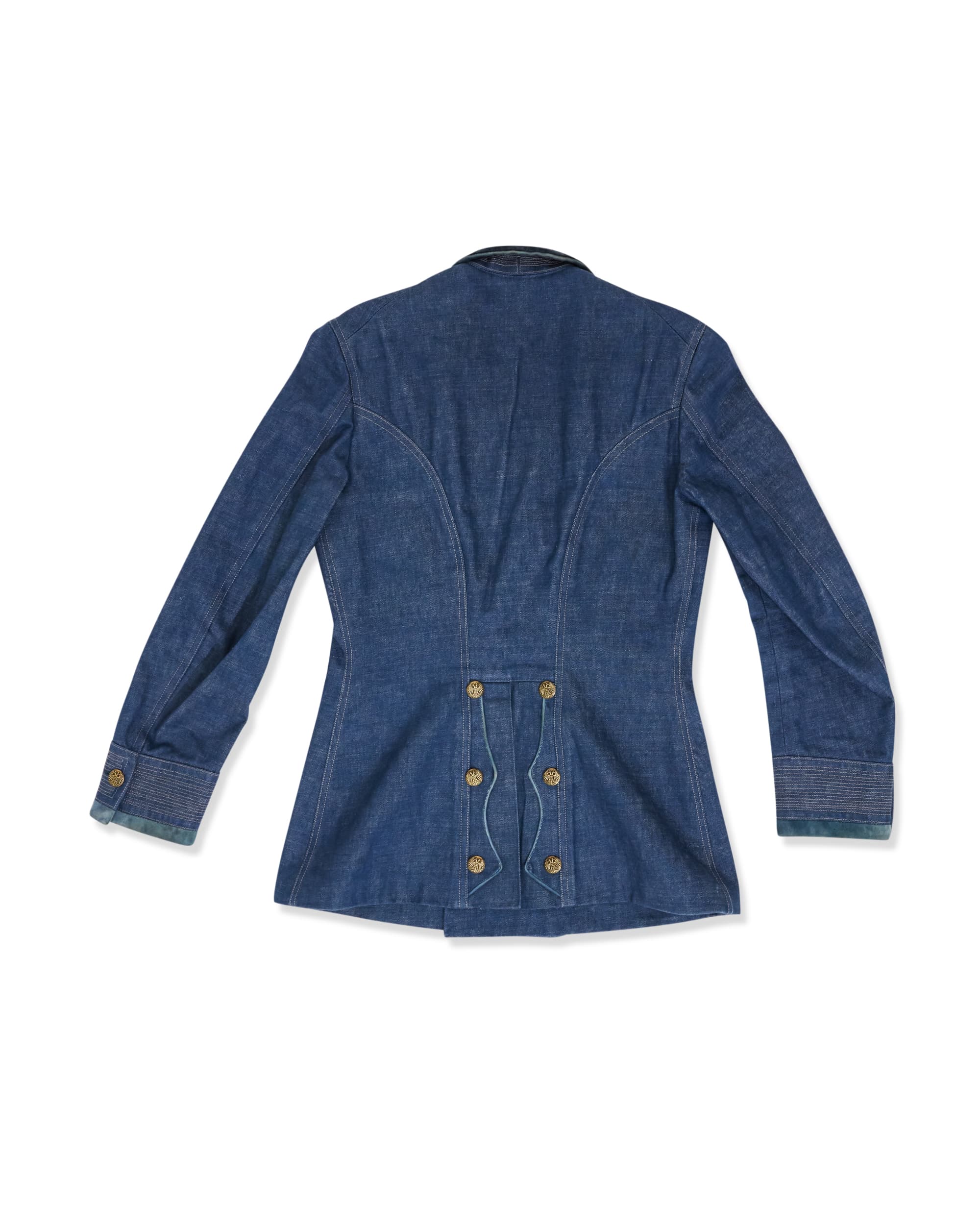 Denim Military Double Breasted Jacket - Back