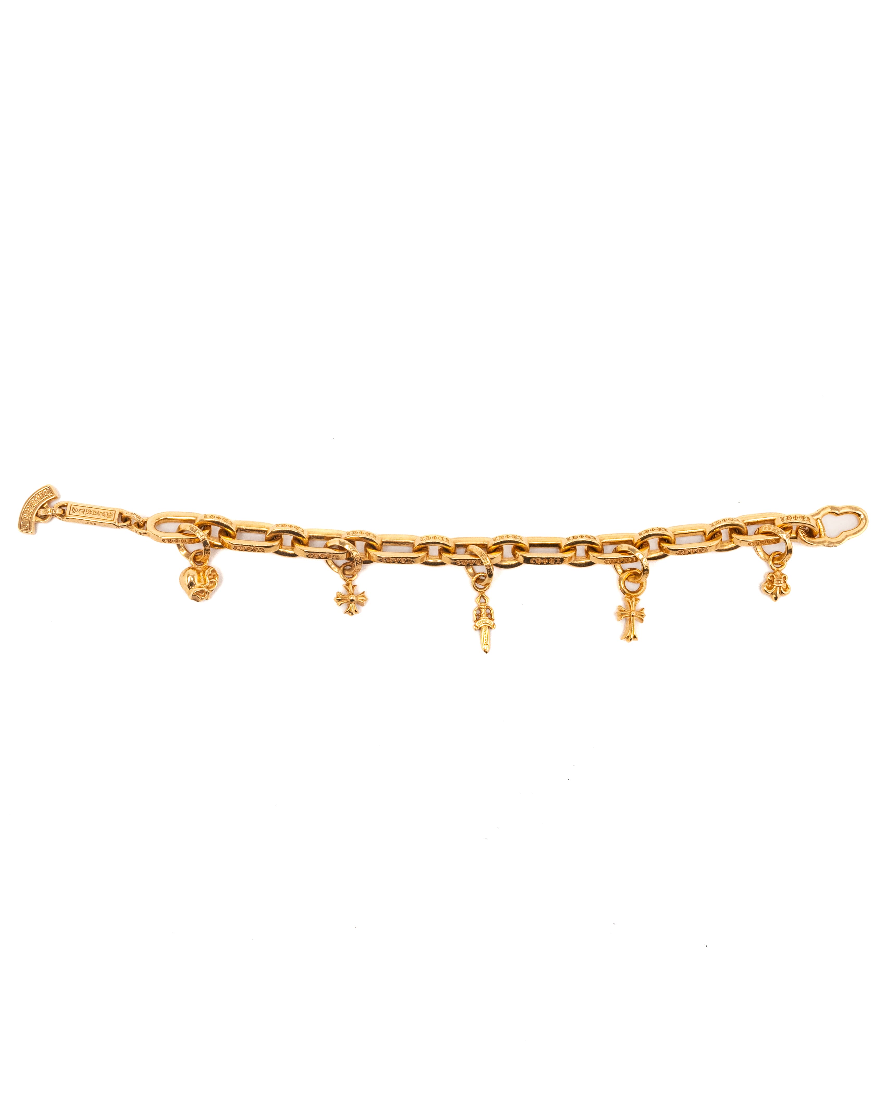 22k Yellow Gold Charm Bracelet - image 2
