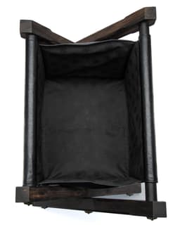 Multicolor Cemetery Cross Patch Ebony Wood & Leather Magazine Holder - image 6