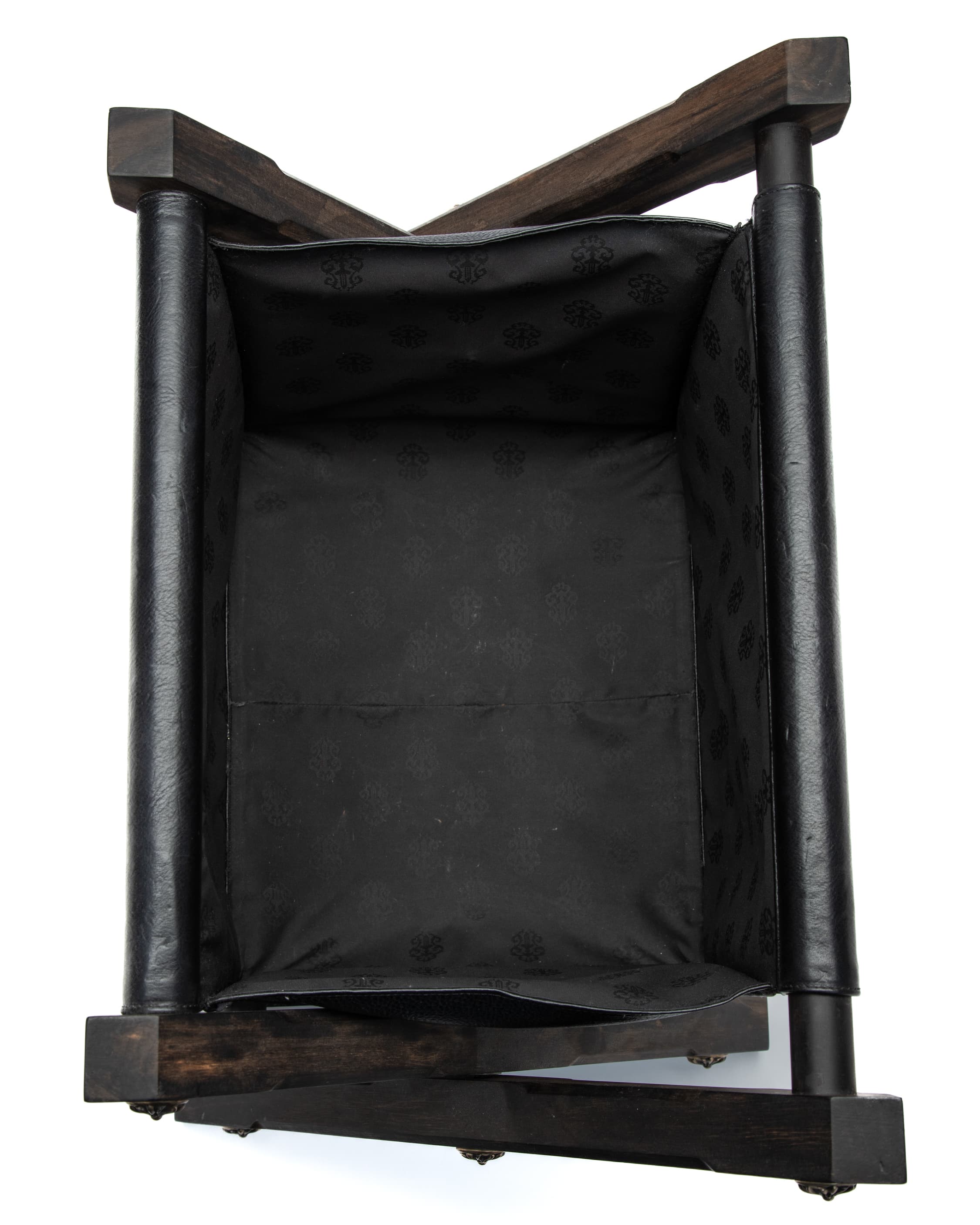 Multicolor Cemetery Cross Patch Ebony Wood & Leather Magazine Holder - image 6