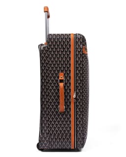 Custom Black Goyardine Trolly Suitcase - Right