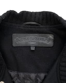 Multicolor Cross Patch Letterman Jacket - image 3 - CHROME HEARTS label on inside of garment