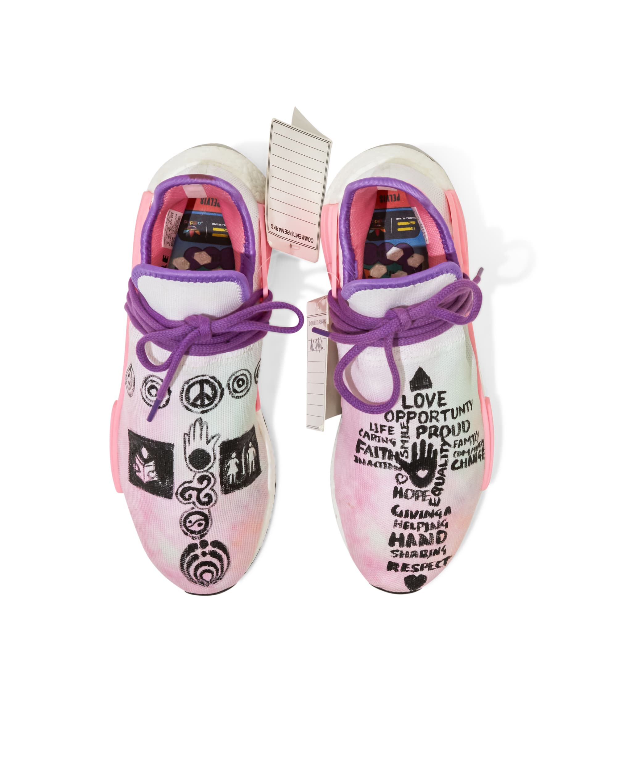 Pink Hand Painted NMD Sample Sneakers - Both Top