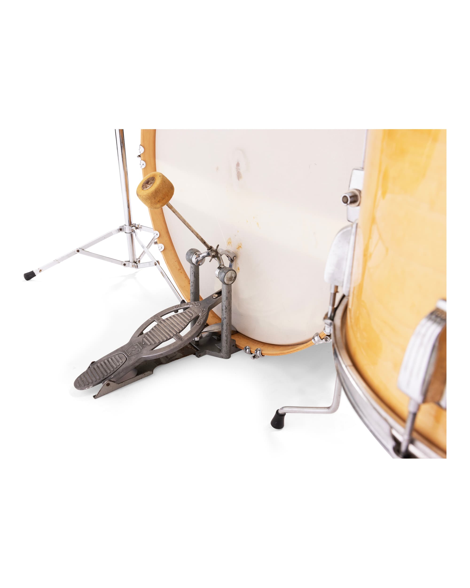 Drum Set in Natural Wood - Bass Drum and Pedal Zoom