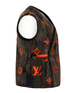 Monogram Intarsia Mink Fur Gilet - image 3a - right side of the garment, original tag attached to the bungee cord and carabiner