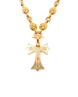 22k Diamond and Yellow Gold Cross Chain Necklace - image 4