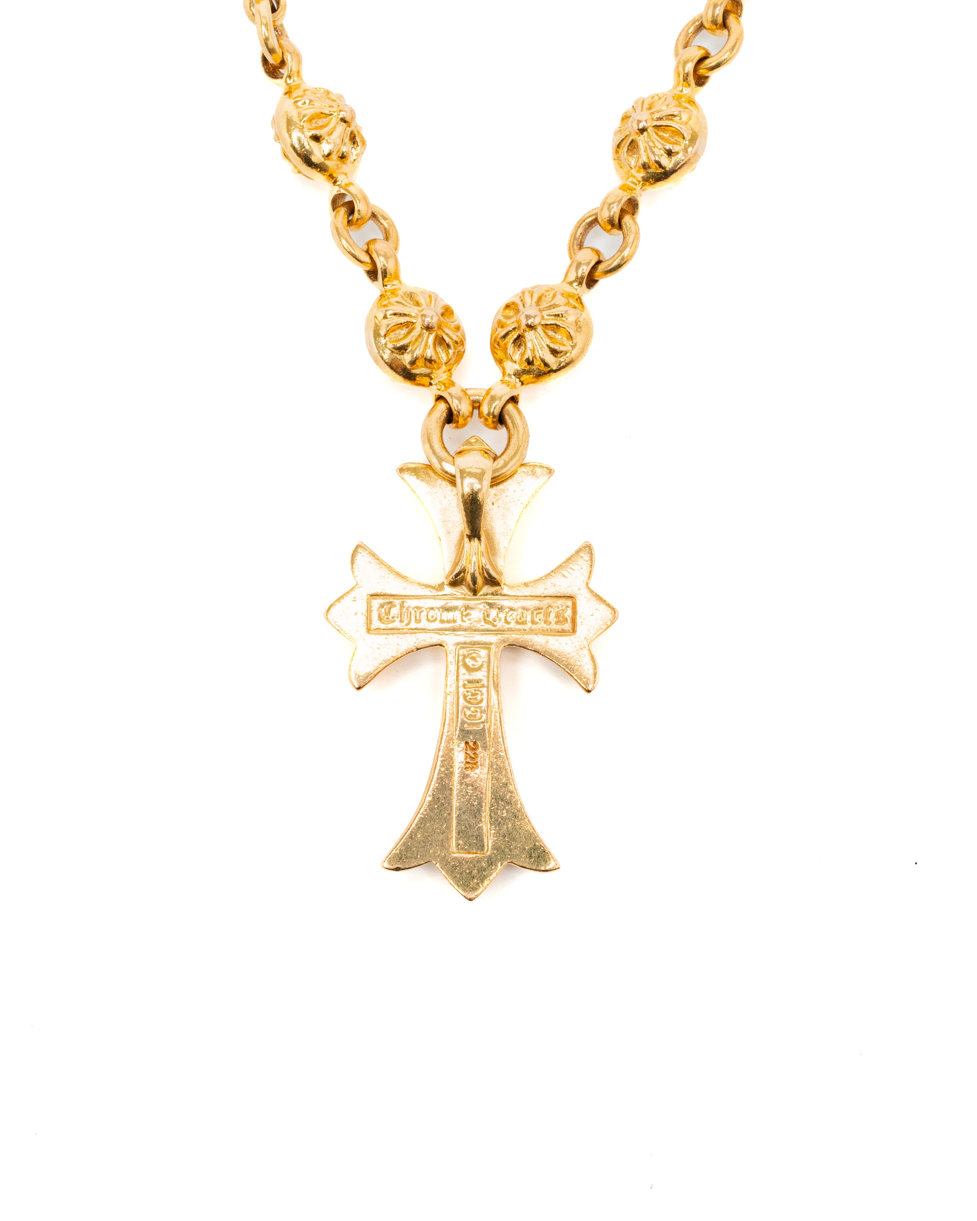 22k Diamond and Yellow Gold Cross Chain Necklace - image 4