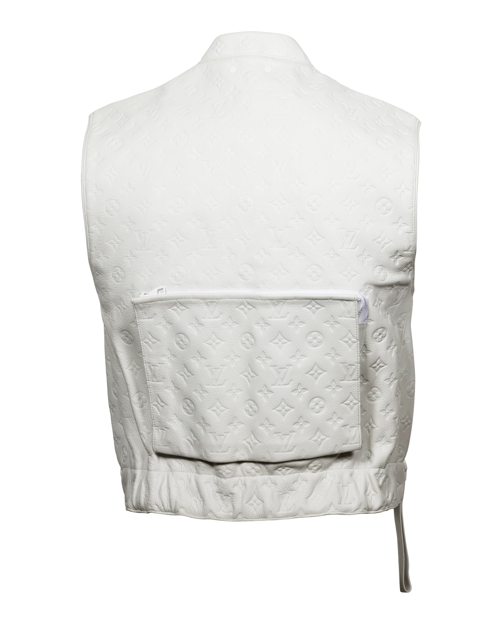 White Monogram Leather Vest - image 2 - back of garment
