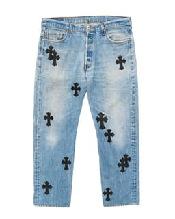 Vintage Levi's Black Cross Patch Blue Jeans - image 1 - front of garment