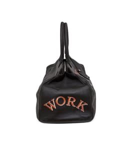 Black Leather Large Pauline Bag - Left