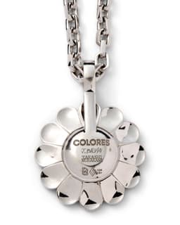 'Blanco' Flower Pendant - image 3 - close-up of pendant reverse showing inscription
