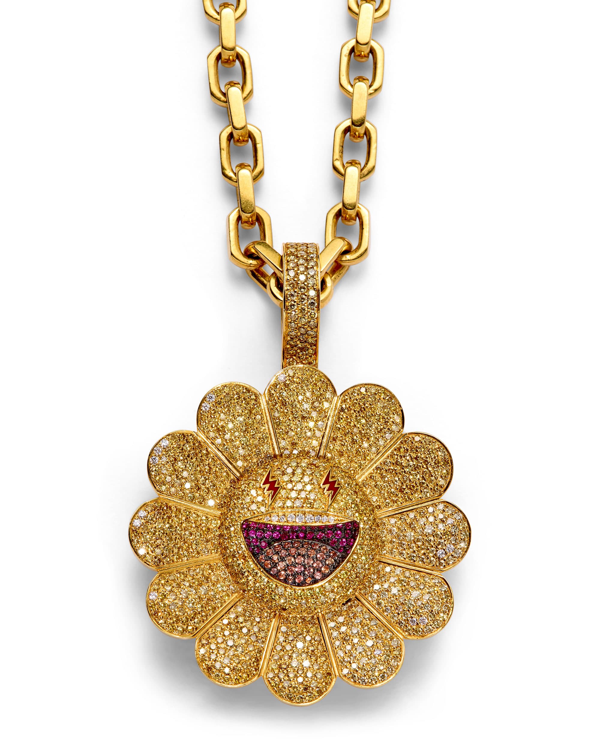 'Amarillo' Flower Pendant - image 1 - close-up of pendant