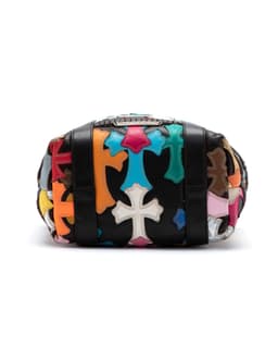 Multicolor Cross Patch Tote Bag with Silver Filigree Cross - image 4
