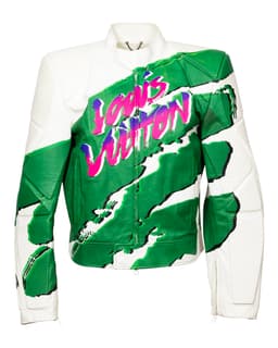 Leather Motorcyle Jacket - image 01 - front of garment