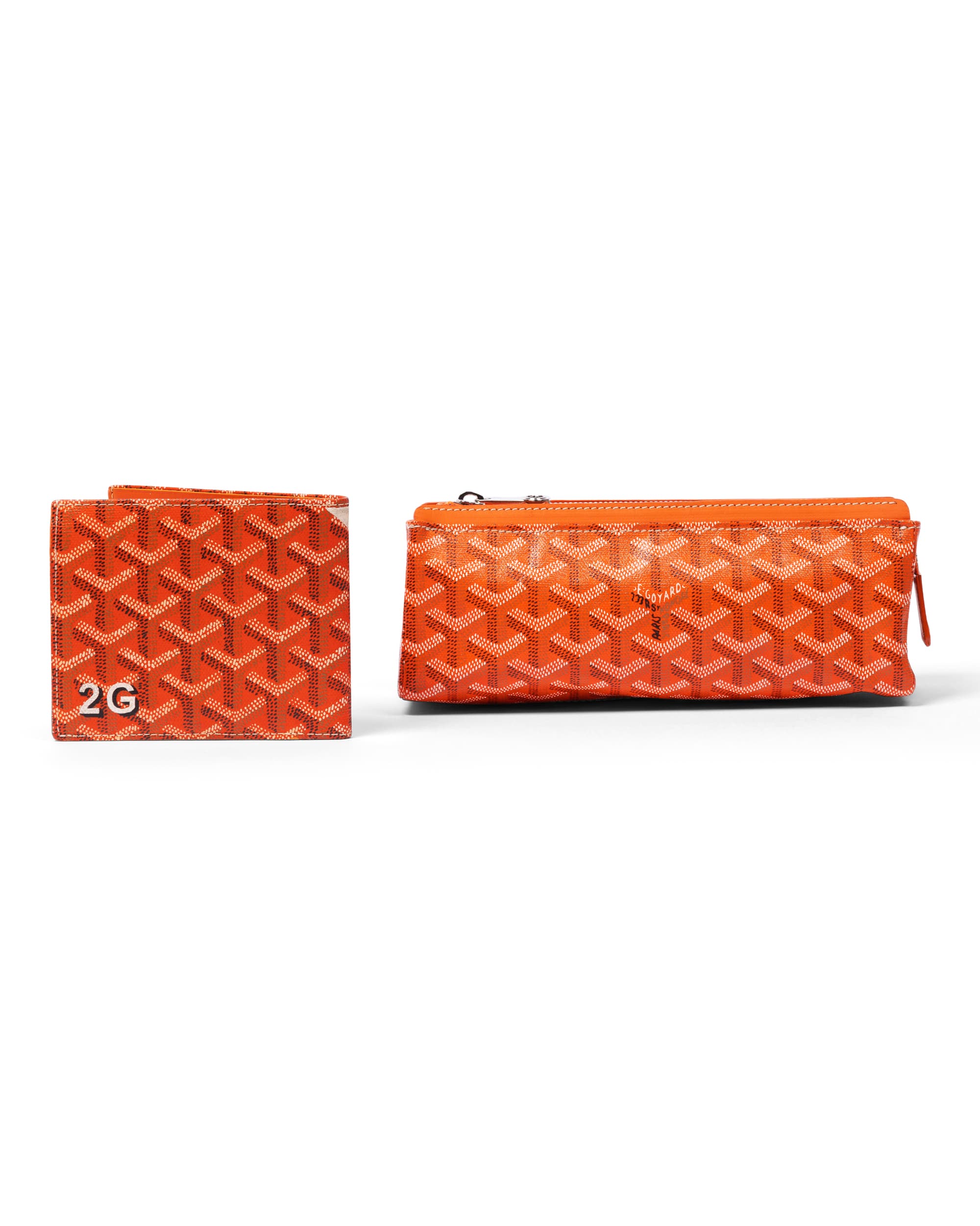 Orange Goyardine Canvas Set of 2 - Both Front