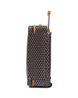 Custom Black Goyardine Trolly Suitcase - Left