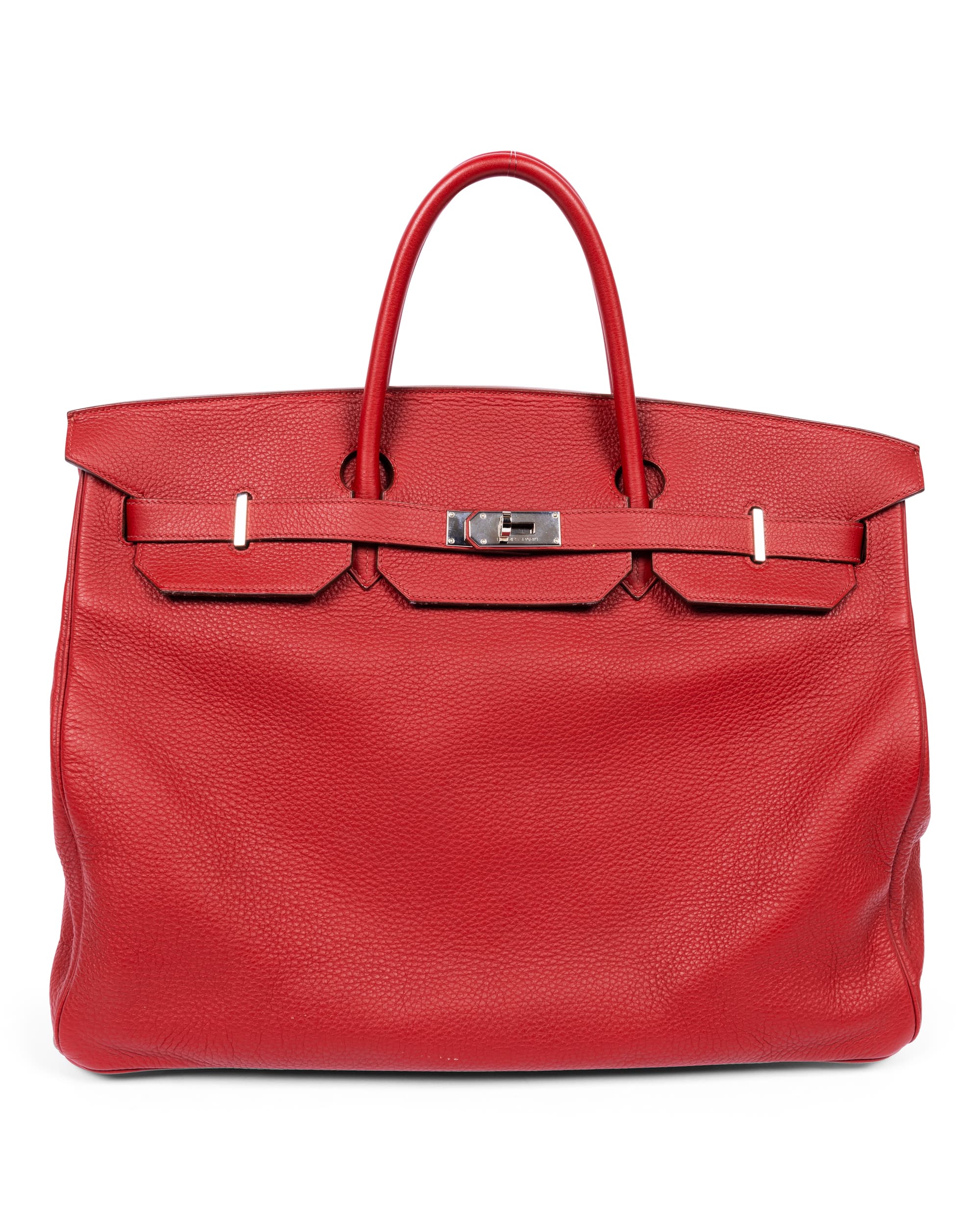Rogue H Clemence Leather Travel Birkin 50 with Palladium Hardware - Front