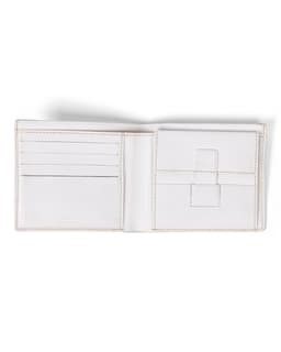 Custom Running Dog White Goyardine Wallet - Open