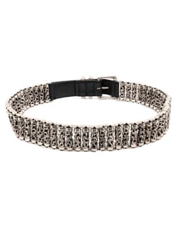 Roller Link Black Leather Belt - image 2