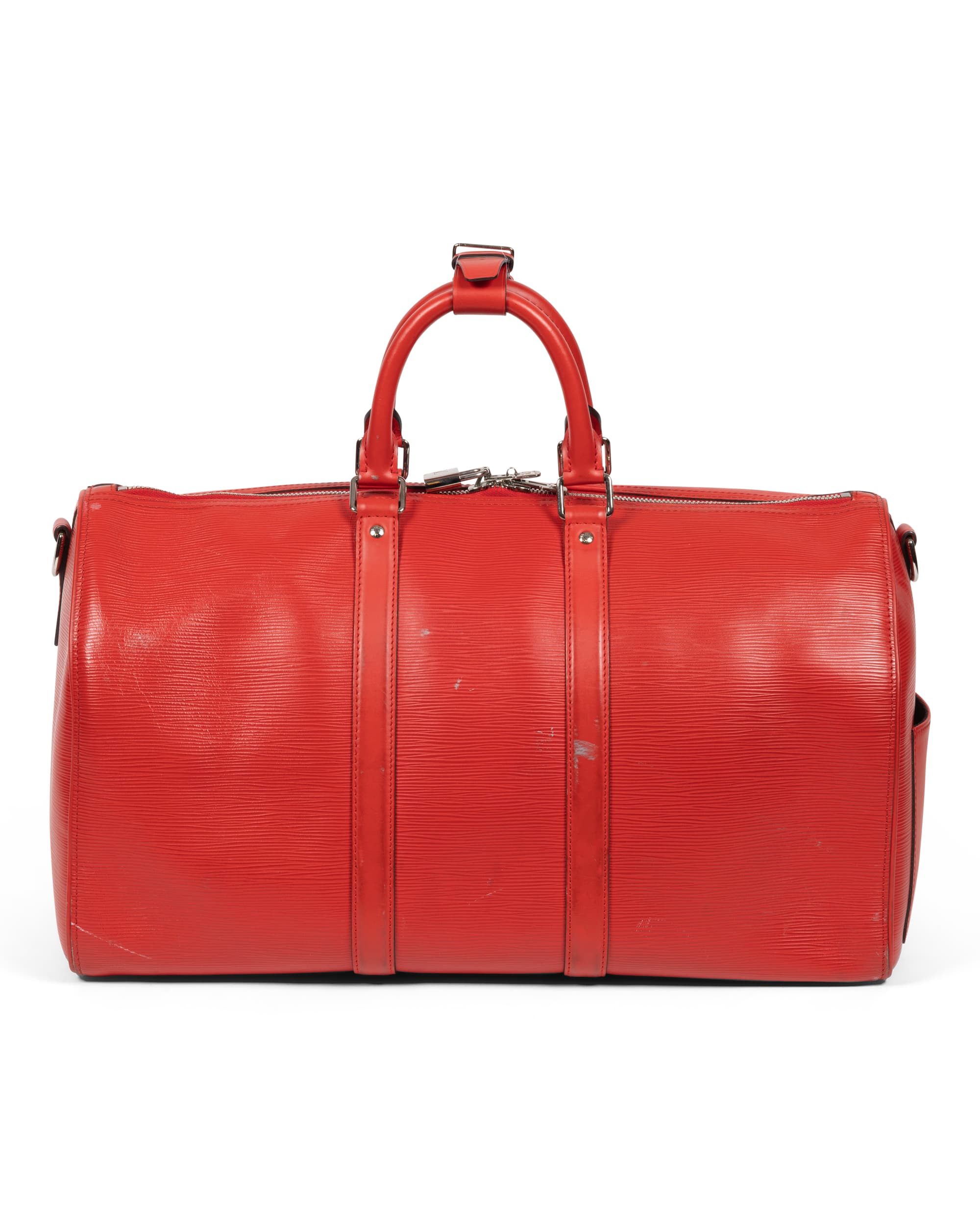 Red & White Epi Leather Keepall Bandoulière 45 - image 3 - back of bag