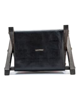 Multicolor Cemetery Cross Patch Ebony Wood & Leather Magazine Holder - image 5