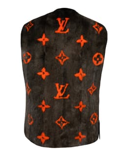 Monogram Intarsia Mink Fur Gilet - image 2 - back of garment