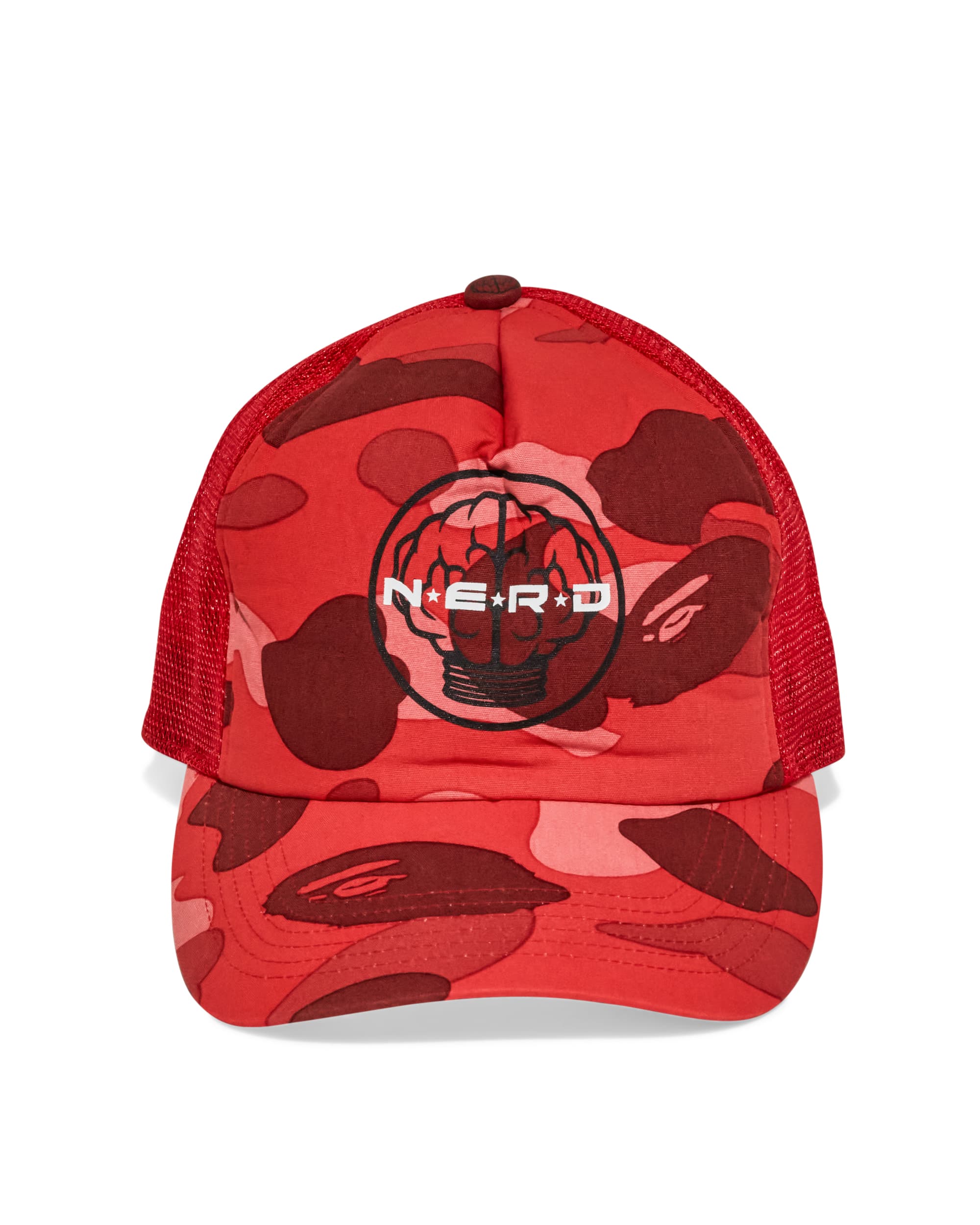 N.E.R.D. Red Camouflage Trucker Cap - Front