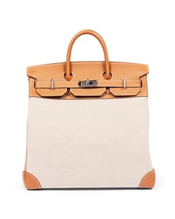 Gold Evercolor Leather & Toile HAC Birkin 40 with Palladium Hardware - Front
