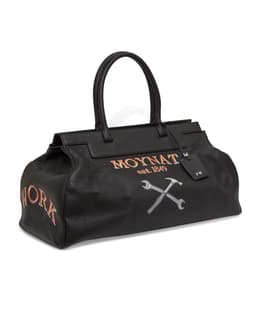 Black Leather Large Pauline Bag - Left Angle