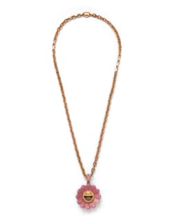 'Rosa' Flower Pendant - image 2 - bird's-eye view, pendant and chain