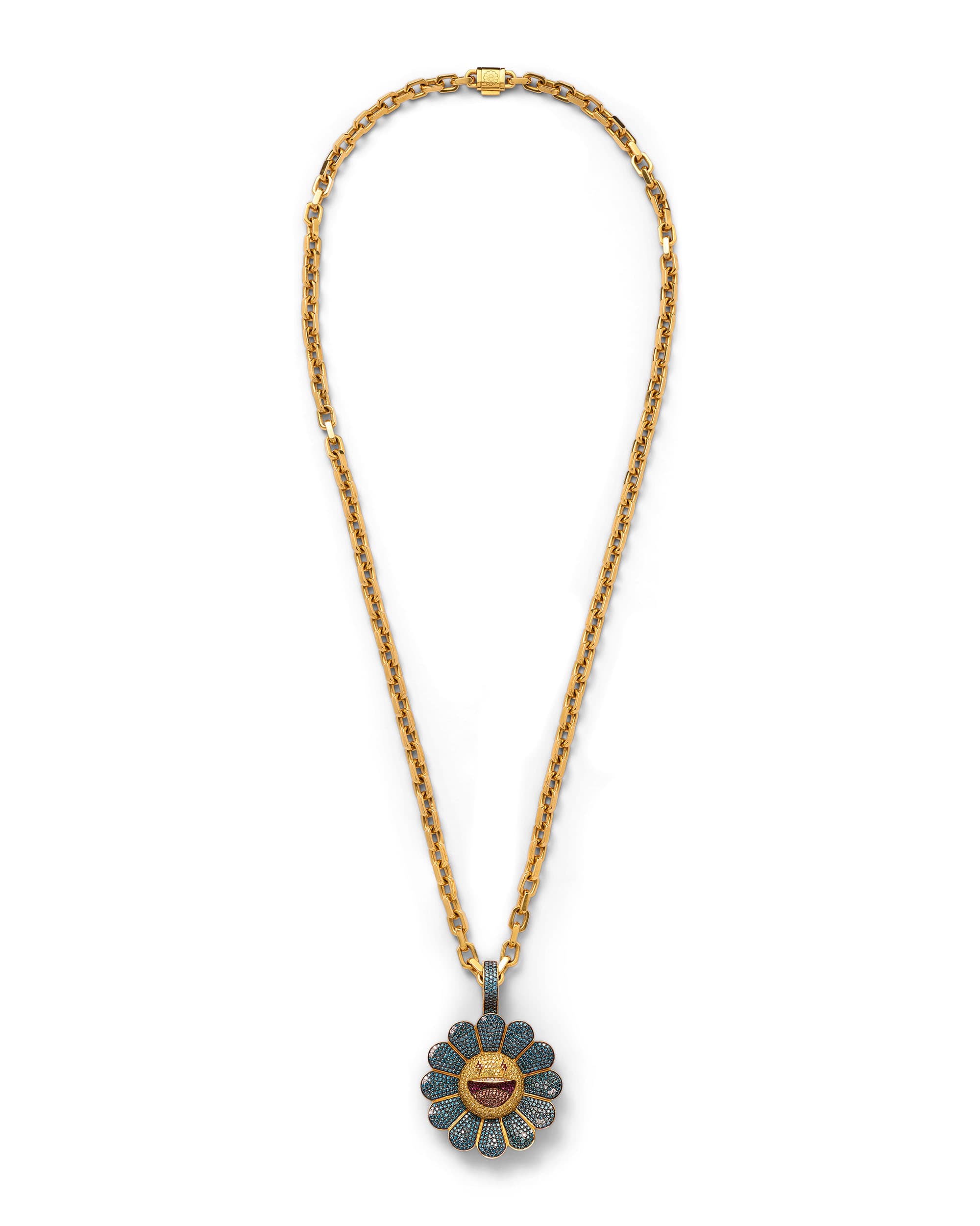 'Azul' Flower Pendant - image 2 - pendant and chain