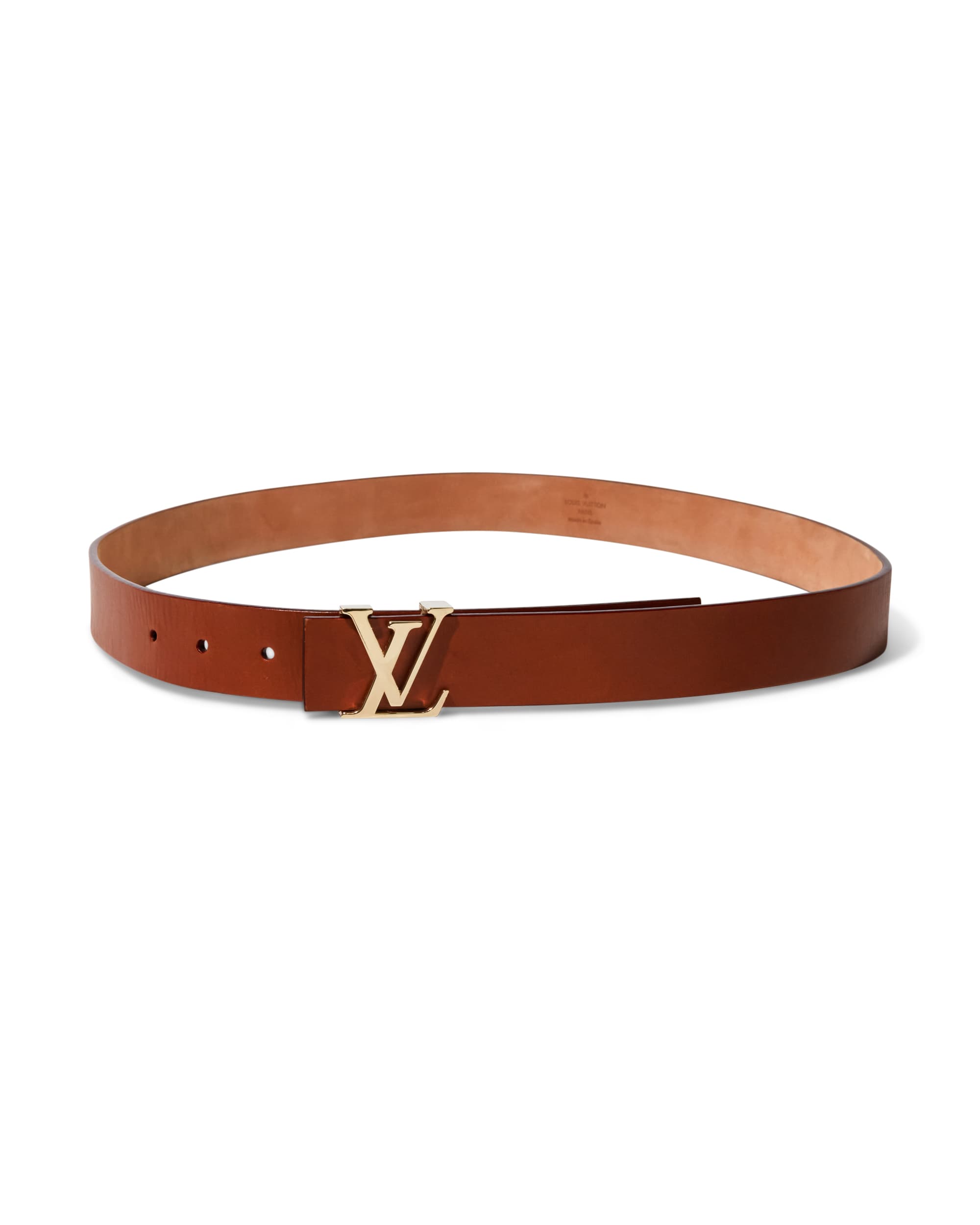 LV Brown Leather Belt - Front Relaxed