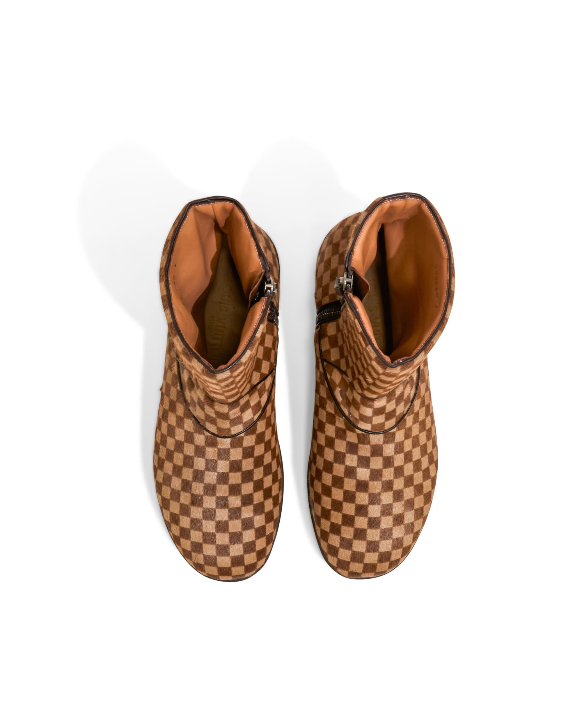 Damier Pony Hair Boots - Both Top