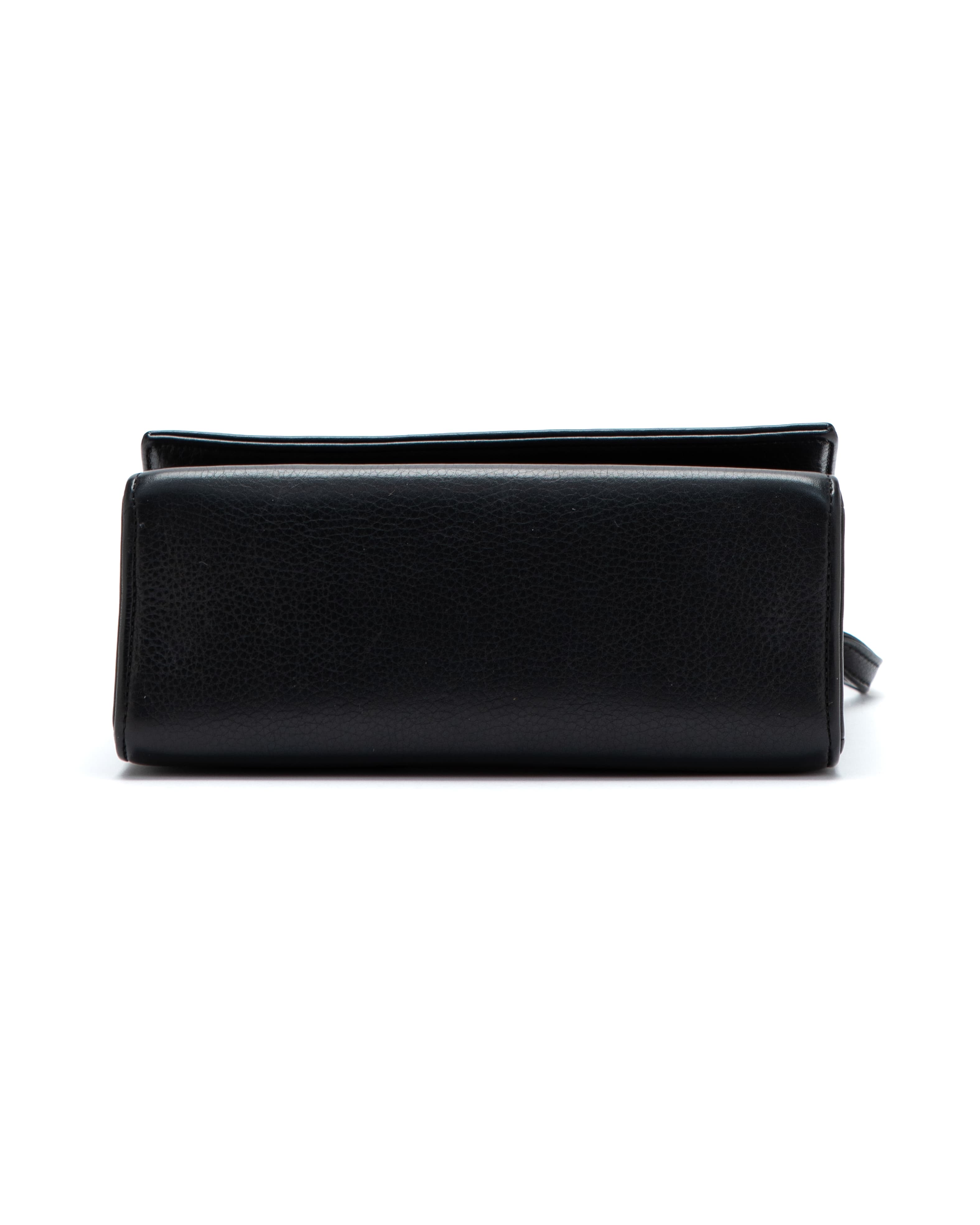 Large Chrome Hearts Cross Black Leather Crossbody Bag - image 4 - exterior base of bag